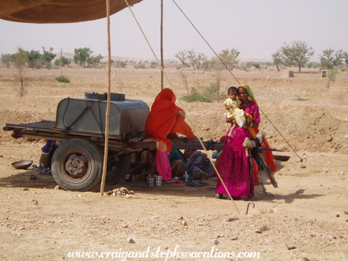 Roadside women and children