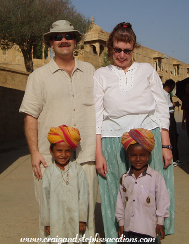 Craig and Steph with local boys