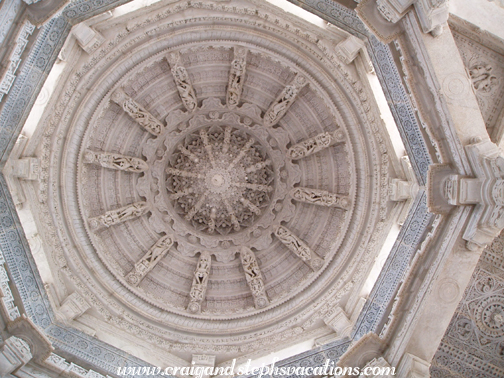 Elaborately carved ceiling, Shri Ranakpur