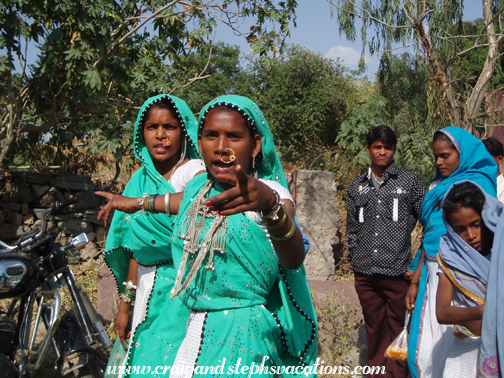 Women on their way to a wedding