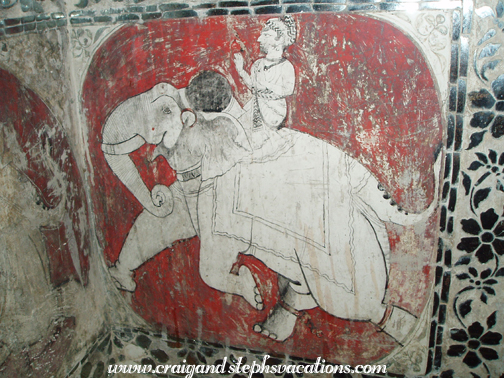 Paintings in our room (Moti Mahal) at Deogarh Mahal