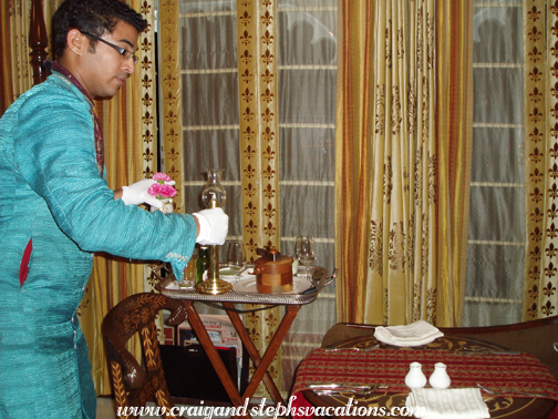 In Room Dining, Room 243, Taj Lake Palace Hotel