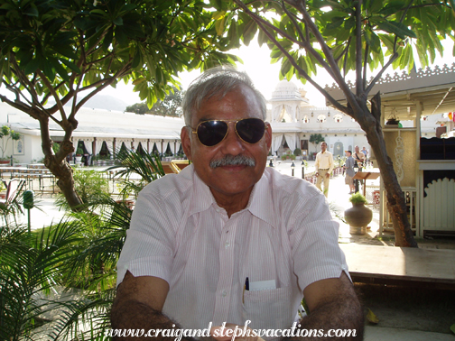 Mukul enjoys a capuccino at Jag Mandir