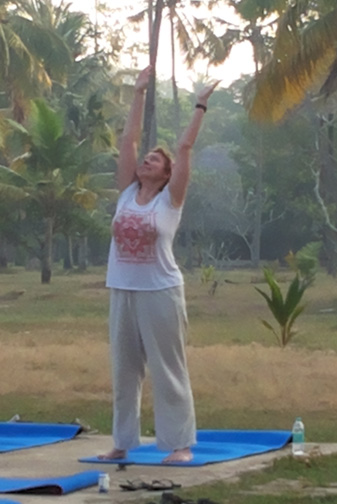 Steph at morning yoga practice (photo courtesy of Mukul) Steph at morning yoga practice (photo courtesy of Mukul)