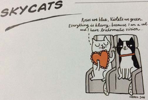 Valentine's Day cat cartoon from Emirates in-flight magazine Valentine's Day cat cartoon from Emirates in-flight magazine