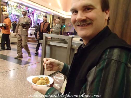 Craig enjoying the delicious appetizers Craig enjoying the delicious appetizers