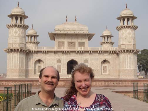 Steph and Craig at the Tomb of Itimad-ud-Duala