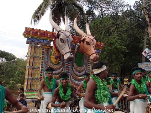 Buffalo effigy on its way to Periayanamepetta Pooram