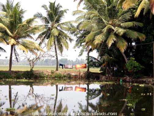 Laundry drying on a clothesline Laundry drying on a clothesline