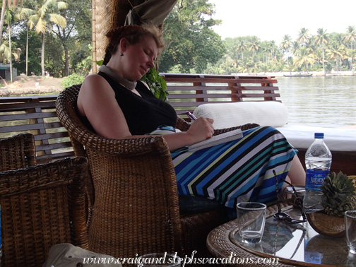 Steph writes in her journal Steph writes in her journal