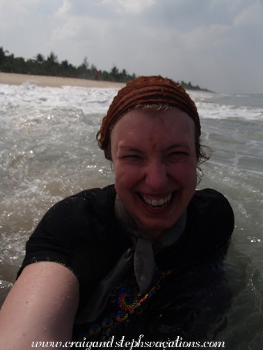 Another selfie, after Steph is also inundated by a wave Another selfie, after Steph is also inundated by a wave