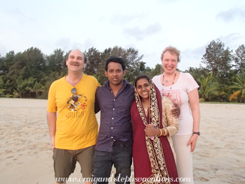 Posing with our newlywed friends Posing with our newlywed friends