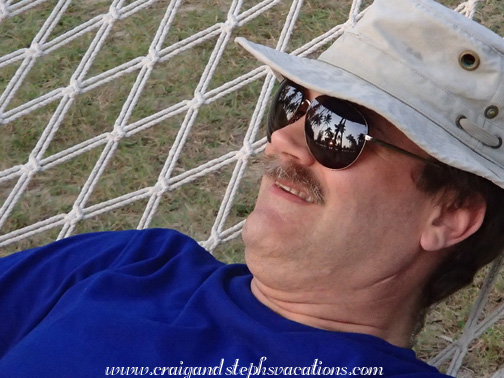 Craig looks at the sunset from a hammock Craig looks at the sunset from a hammock