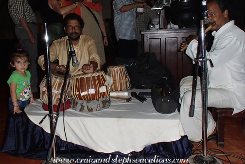 Jiana watches Antony and Benny playing music at dinner Jiana watches Antony and Benny playing music at dinner
