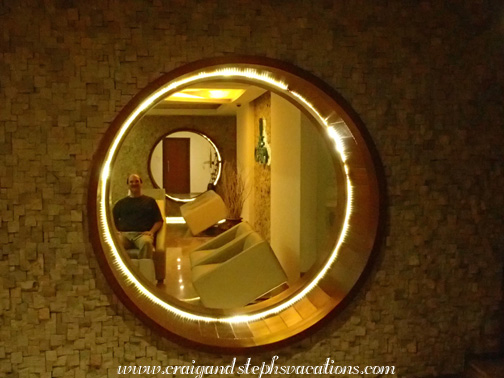 Craig in the lobby of the Flora Airport Hotel Craig in the lobby of the Flora Airport Hotel