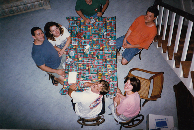 Playing cards at the cottage Playing cards at the cottage