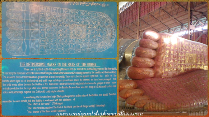 Significance of the iconography on the soles of Buddha's feet, Chaukhtatgyi Pagoda Significance of the iconography on the soles of Buddha's feet, Chaukhtatgyi Pagoda