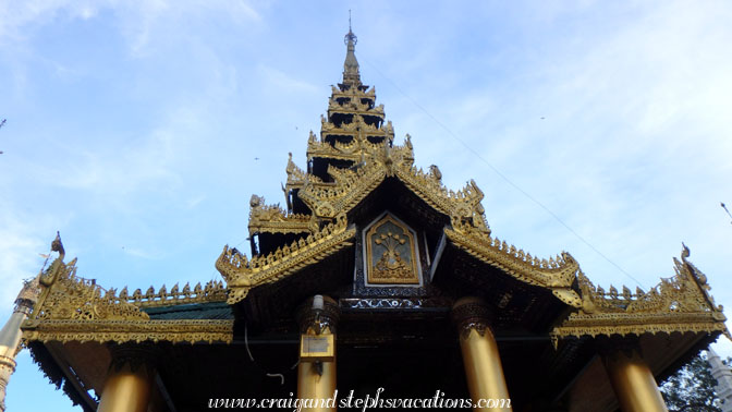 Rest house (zayat) with its gilded pyatthat roof
