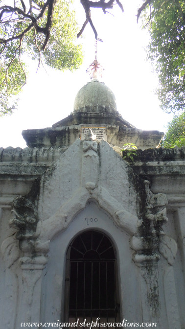 One of 729 pagodas which house marble slabs inscribed with Theravada Buddhist canon One of 729 pagodas which house marble slabs inscribed with Theravada Buddhist canon