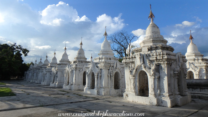 729 whitewashed pagodas house marble tablets inscribed with Theravada Buddhist canon 729 whitewashed pagodas house marble tablets inscribed with Theravada Buddhist canon