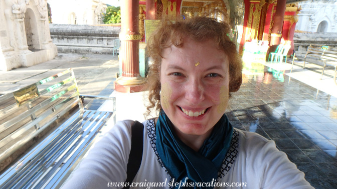 Thanaka and gold leaf selfie Thanaka and gold leaf selfie