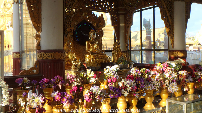 Shrine in front of Maha Lawka Marazein Stupa Shrine in front of Maha Lawka Marazein Stupa