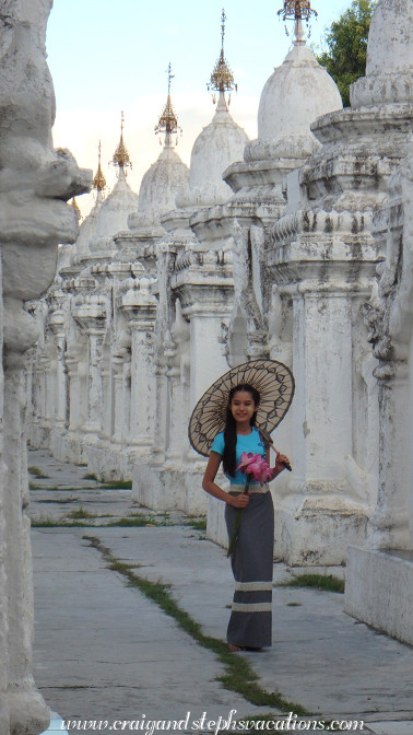 Model poses at Kuthadow Pagoda