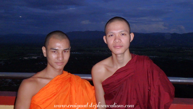 Two young monks who befriended us at Mandalay Hill Two young monks who befriended us at Mandalay Hill