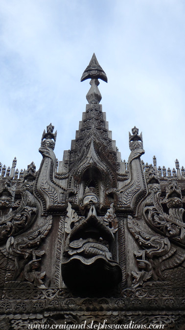 Carved teak of Shwenandaw Kyuang, the Golden Palace Monastery
