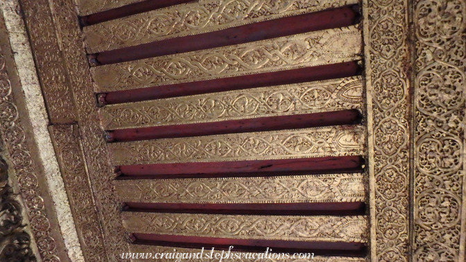 Gilded teak ceiling, Shwenandaw Kyuang
