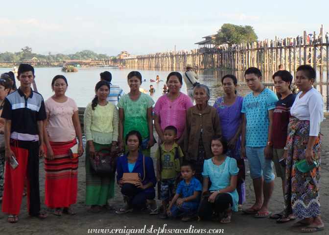 Family portrait at U-Bein Bridge
