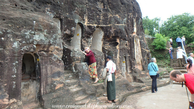 Toni enters a cave barefoot, Phowin Taung Hill