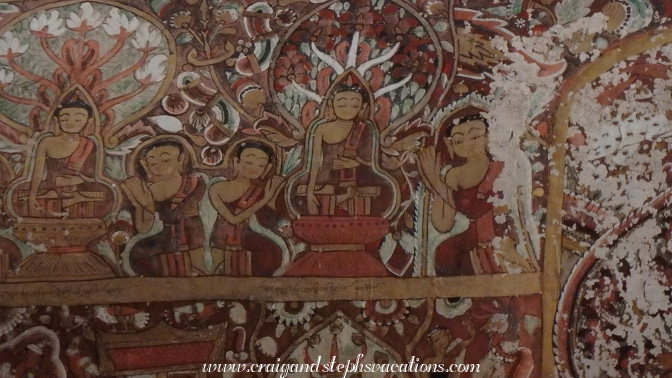 18th century frescoes in a cave at Phowin Taung