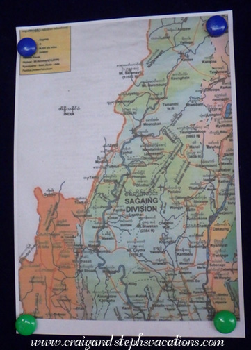 Our route on the Chindwin River