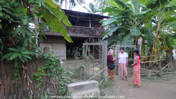 Toni stops to talk to the family whose house we visited