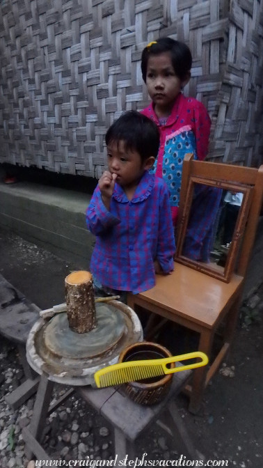 Thanaka and slate grinding stone