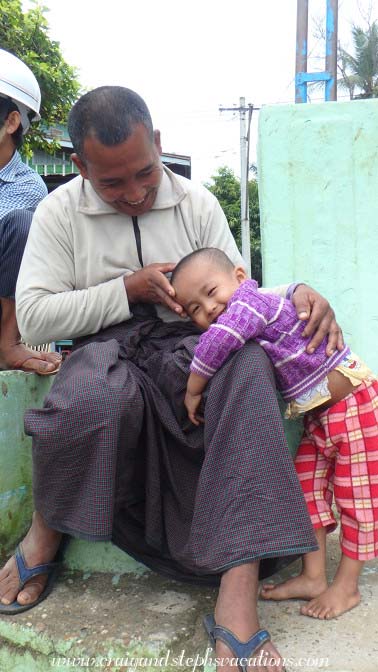 Friendly locals welcome us to Kanee