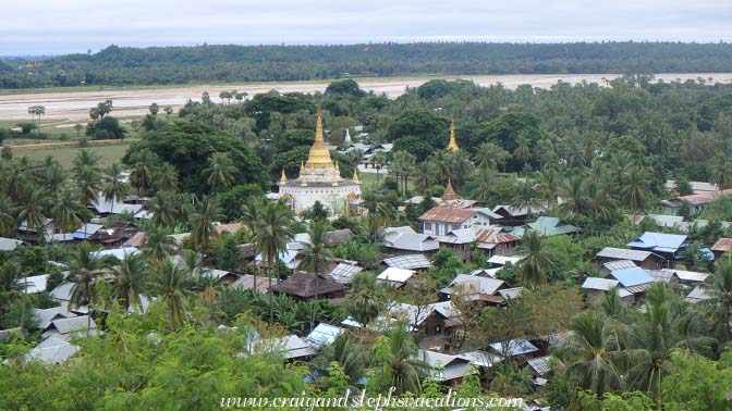 View down at the Chindwin River from Kanee monastery