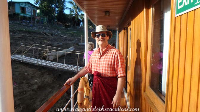 Craig is ready to disembark at Kaung Tee Village