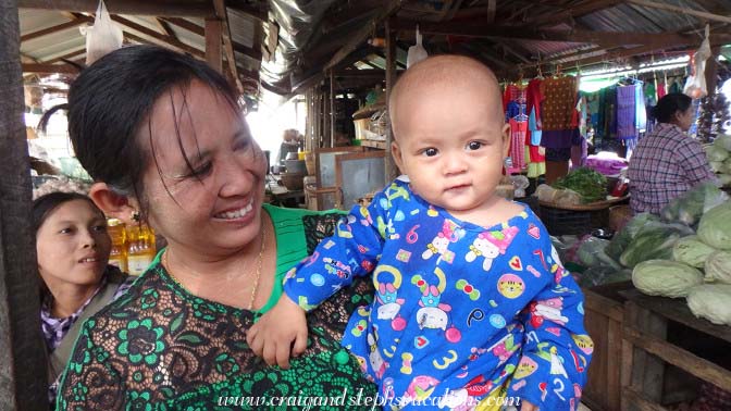 Mom and baby at the market