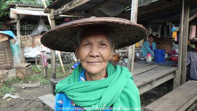 Friendly elderly woman at the market Friendly elderly woman at the market