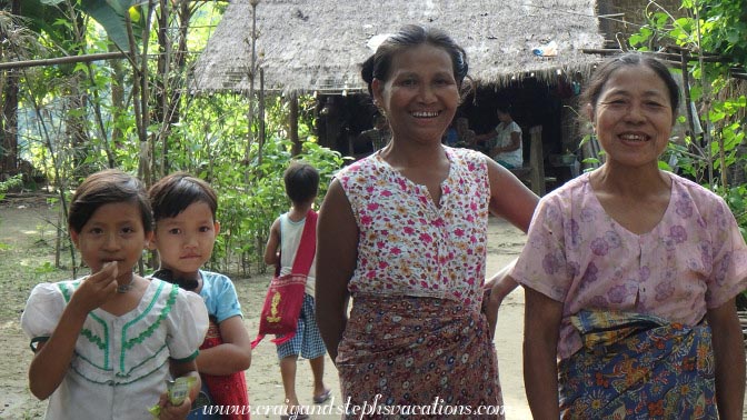 Women who invited us in for tea, Shwe Lat Pan Village Women who invited us in for tea, Shwe Lat Pan Village