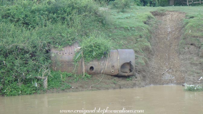 Boiler from one of the Irawaddy Foltilla Company's 600 ships which were scuttled when the British retreated from the Japanese in 1942