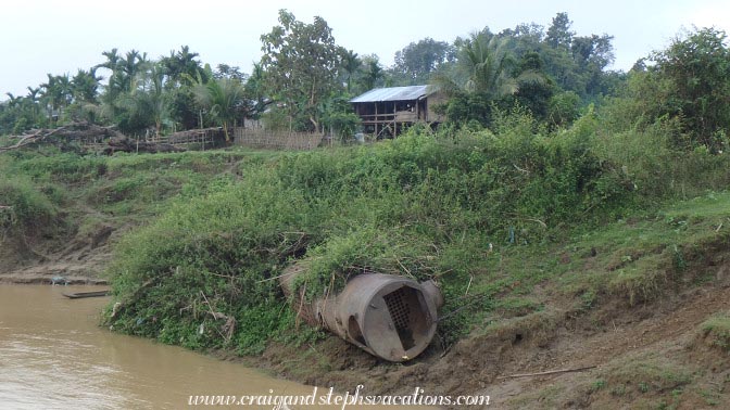 Boiler from one of the Irawaddy Foltilla Company's 600 ships which were scuttled when the British retreated from the Japanese in 1942