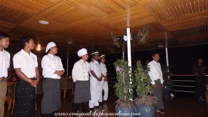 The crew assembles for our farewell celebration