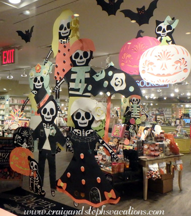 Day of the Dead-esque decorations in a shop window, 30 Rock Day of the Dead-esque decorations in a shop window, 30 Rock