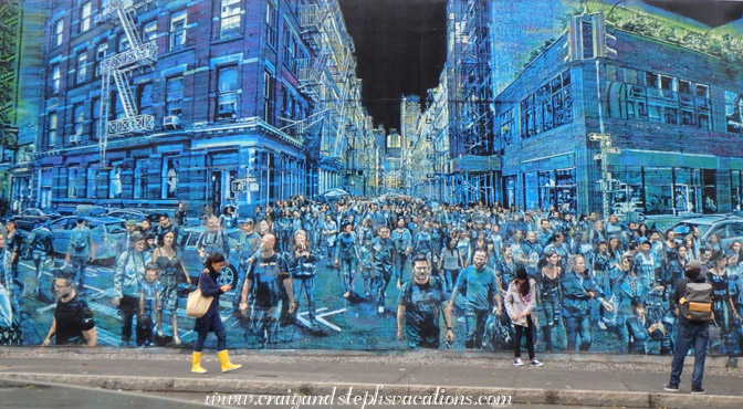 The Story of My Life mural by Logan Hicks on the Houston Bowery wall