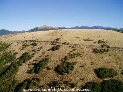 View back at our paragliding take-off spot from the air View back at our paragliding take-off spot from the air
