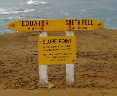 Slope Point, the southernmost point of NZ's South Island Slope Point, the southernmost point of NZ's South Island