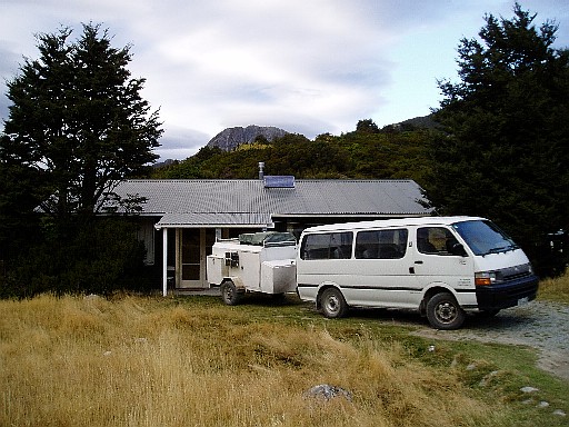 Wyn Irwin Hut and our van Wyn Irwin Hut and our van